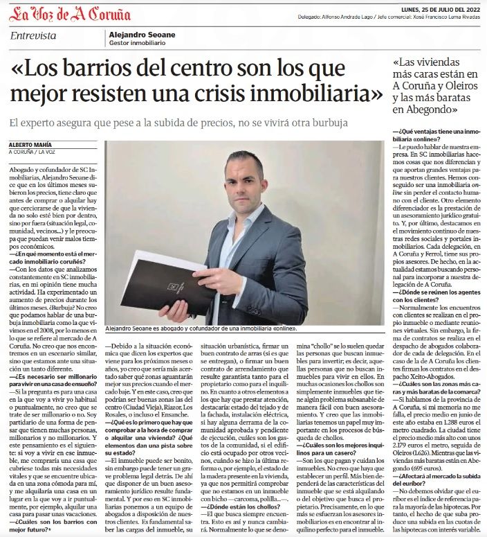 Entrevista para hablar sobre el mercado inmobiliario